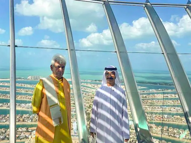 India’s appointed governor of Kashmir, Manoj Sinha, with DP World CEO H.E. Sultan Ahmed Bin Sulayem in Dubai (via Business Standard). 