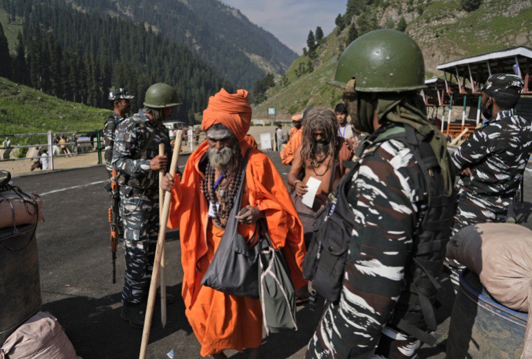 The most militarized pilgrimage, Amarnath Yatra. Photo: AP.