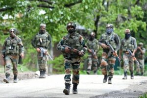 indian army on a search operation in indian-occupied Kashmir, source: BBC News.